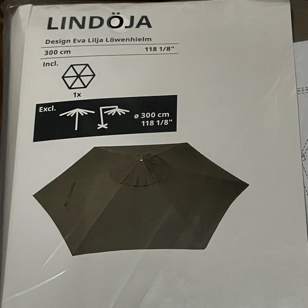 IKEA Umbrella canopy cover new LINDÖJA 118 1/8